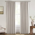 thumbnail image 1 of Cortinas QjmyDeco de lino natural plisadas, 240 x 245 cm, 2 paneles, 1 of 8