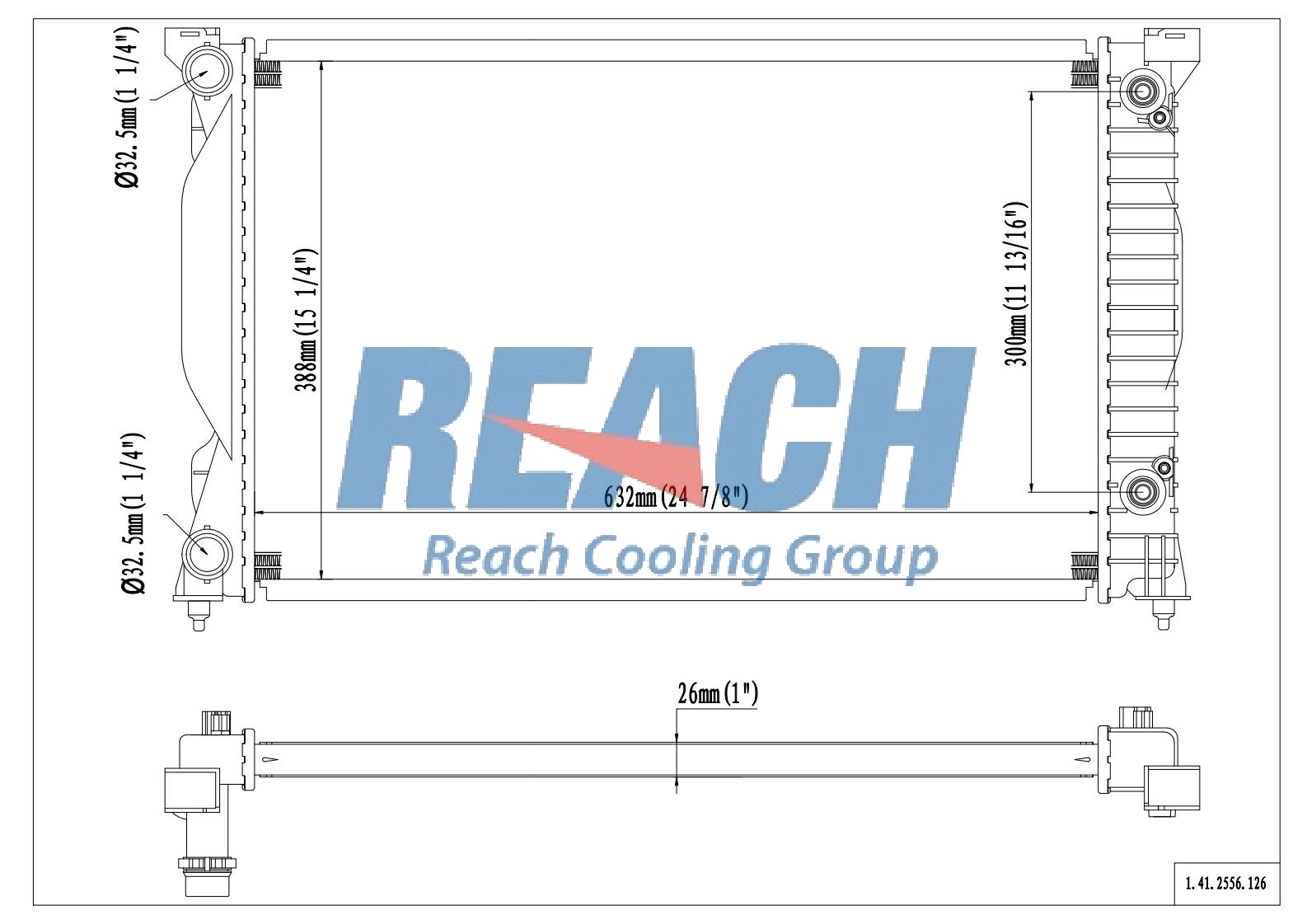 REACH Radiator 41-2556 for 08-02 Audi A4; 08-02 Audi A4 Quattro