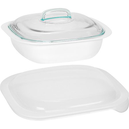 CorningWare Simply Lite 2.5-Qt. Casserole Dish With Glass and Plastic Lids