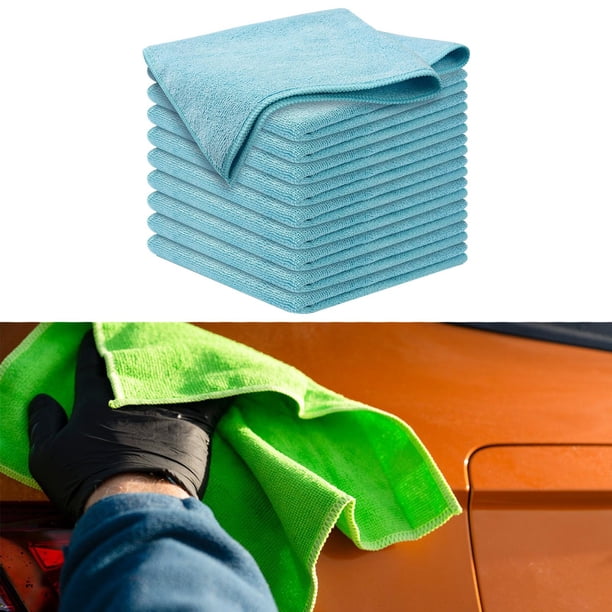 10 paños de limpieza de microfibra, paño de cocina, paño lavable para limpiar ventanas, para cocina, menaje, hogar, lavar platos, coche. Azul