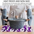 thumbnail image 5 of Placemats Set of 6, Purple White Moire Woven Placemat, Linen Place Mats for Kitchen/Dining Tables, Modern Abstract Art Washable Table Mats for Party, 5 of 8