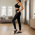 thumbnail image 6 of IWRICH Leggings with Pockets for Women High Waisted Soft Leggings for Gym Yoga Workout Black M, 6 of 7