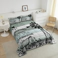 thumbnail image 3 of Garden Windmill Bedding Set Rustic Retro Farm House Quilt,Country Vintage Barn Door Comforter Set Twin,Cottage Lodge Cabin Duvet Insert Winnower Wooden Plank Farmhouse Decor, 3 of 5