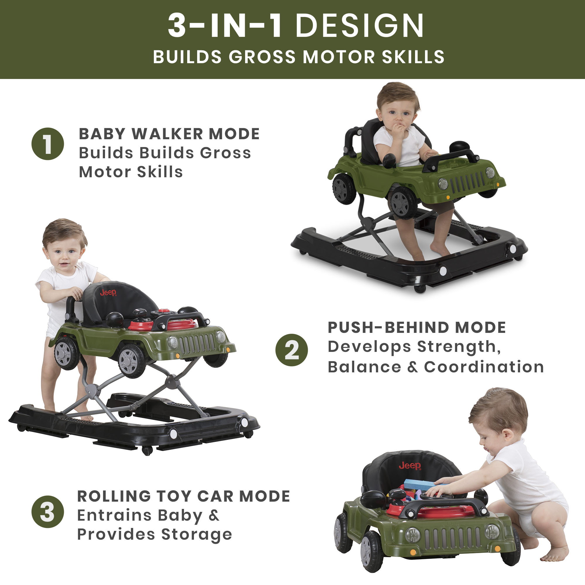 Jeep Classic Wrangler 3-in-1 Grow With Me Walker photo 2