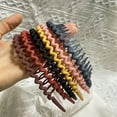 6pcs Plastic Teeth Headbands Candy Color Wavy Headbands With Combs Non