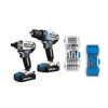 HART 20-Volt Cordless Brushless Drill and Impact Combo Kit, 31PC Impact Drive Bit Set and Magnet Sleeve, 10PC Assorted Titanium Drill Bit Set, 10-inch Storage Bag, and (2) 2.0Ah Lithium-Ion Batteries