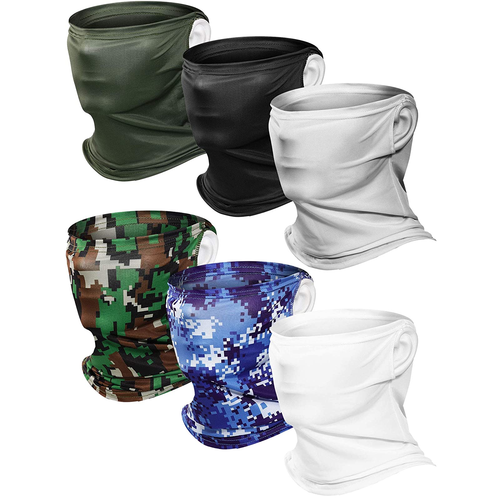 6 PCS Neck Gaiter Balaclava Bandana Headwear Ice Silk Cooling Sports Face Scarf