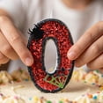 thumbnail image 5 of Themed Birthday Party Supplies, Halloween Candle, Number 1 Candle Compatible Numeric Birthday Candle, Halloween Cake Decorations, Glitter Black and Red 0-Shaped Candle Perfect for, 5 of 6