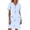 Light Blue_001, variant on Mid Sleeve Shirt Dress for Women Solid Color Loose Fit Lab Coat Tunic Workwear Dress for Women Grey_002,L