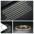 thumbnail image 3 of GKNET NEW Moissanite Tennis Bracelet for Women 925 Sterling Silver Christmas Gift-Silver-17cm, 3 of 7