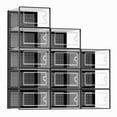 thumbnail image 1 of Cajas organizadoras para zapatos Kuject, tamaño grande, 12 unidades, color negro, 1 of 7