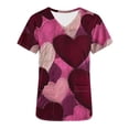 thumbnail image 5 of VKOYWKM Women Valentine's Day Scrub Tops Heart Graphic V Neck Nurse Uniform Short Sleeve Loose Fit Working Nurse Scrubs with Pockets, 5 of 5