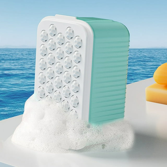 Caja de jabón con rodillos con agujeros de desagüe y espuma - Organizador y dispensador de jabón para baño, cocina y fregadero