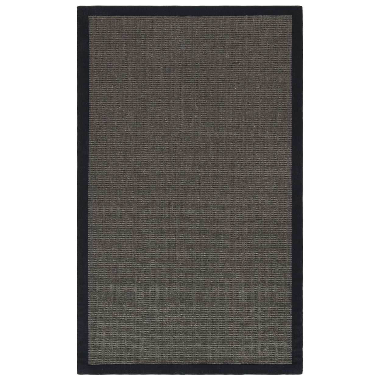 SAFAVIEH Natural Fiber Forrester Border Sisal Runner Rug, Charcoal, 2'6" x 16'