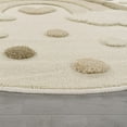 thumbnail image 3 of Kids Rug for Nursery with Modern Rainbow Motif and Dots in Cream Beige - 4' Round (4'Round), 3 of 5