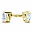 thumbnail image 2 of Women's Yellow Gold 925 Sterling Silver Heart Shaped Screw Back Cz Stud Earrings, 2 of 5