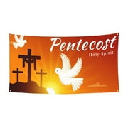 Pentecost Sunday Banner Backdrop Porch Sign 35 x 70 Inches Holiday Banners for Room Yard Sports Events Parades Party