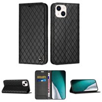 TECH CIRCLE for Apple iPhone 13 RFID Blocking Wallet Case with  Cash Credit Card Slots,Magnetic Closure Flip Holder Shockproof Phone Cover,Black