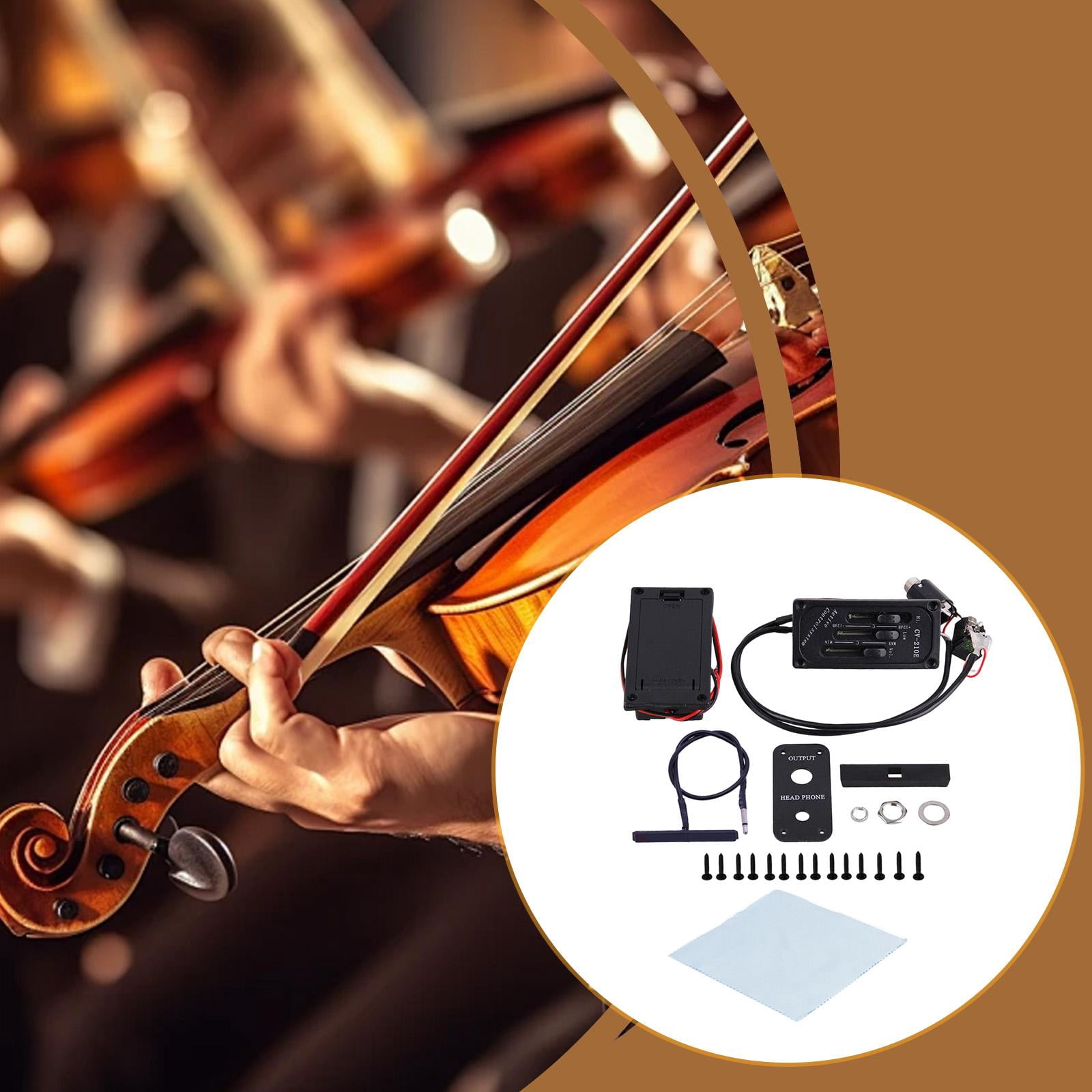 LeeQinersw Abs Metal Acoustic Guitar Pickup Microphone Violin EQ Equalizer Piezo Transducer