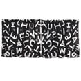 thumbnail image 6 of Ryvnso Alphabet Pattern Curtains Sets Short Curtain Rod Pocket Half Window Cafe Farmhouse Tier 2 Panels 57"W x 36"L, 6 of 7