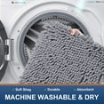 thumbnail image 6 of Smiry Chenille U-Shaped Toilet Bathroom Rugs, Soft Absorbent Non-Slip Contoured Carpet, Machine Washable Bathroom Mats, 20"X24", Light Gray, 6 of 7
