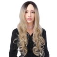 thumbnail image 2 of SEGO Fashion Ombre Long Curly Wave Hair Wigs Heat Resistant Straight Synthetic Hair Wigs For Women, 2 of 7