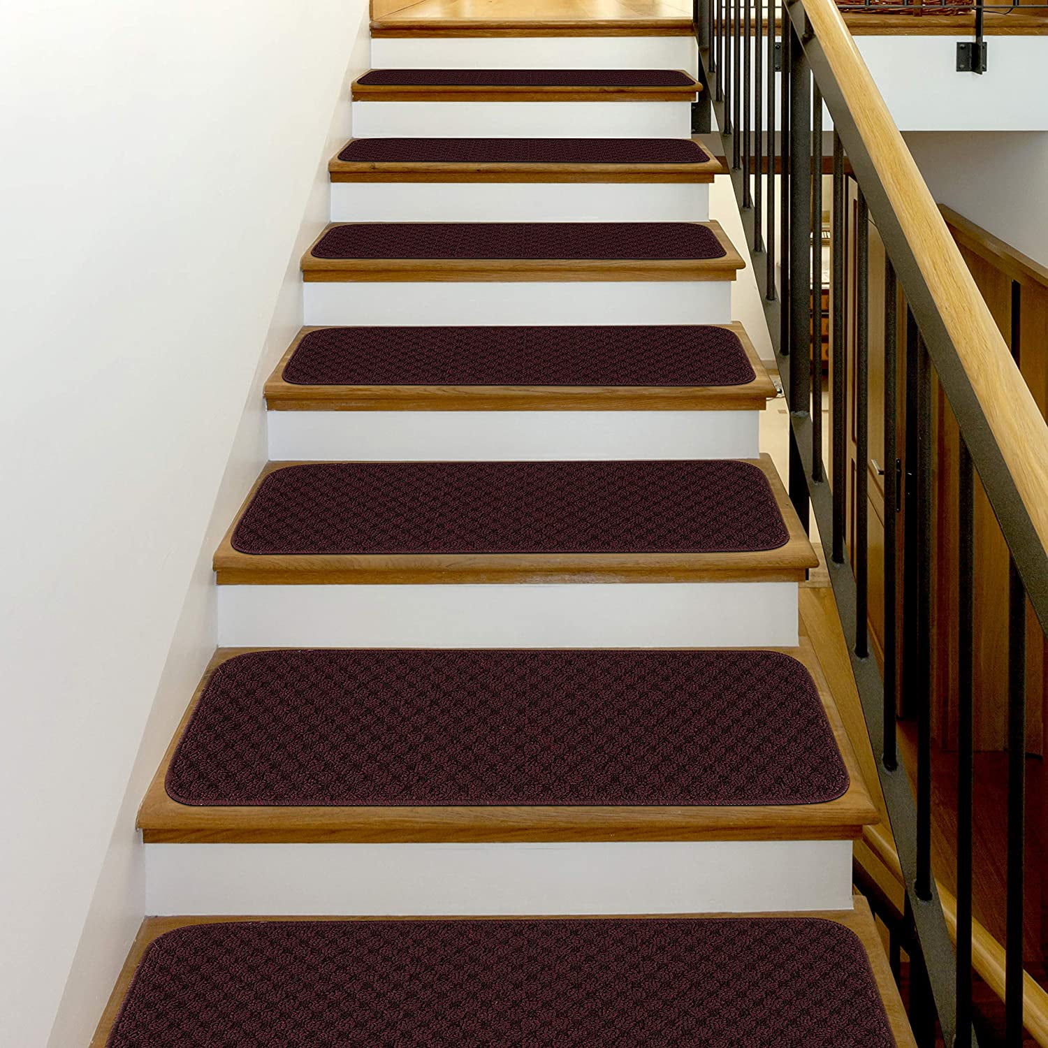 Details about   Famibay Set of 13 Rubber Backing Stair Treads Carpet Indoor Outdoor Safety an... 