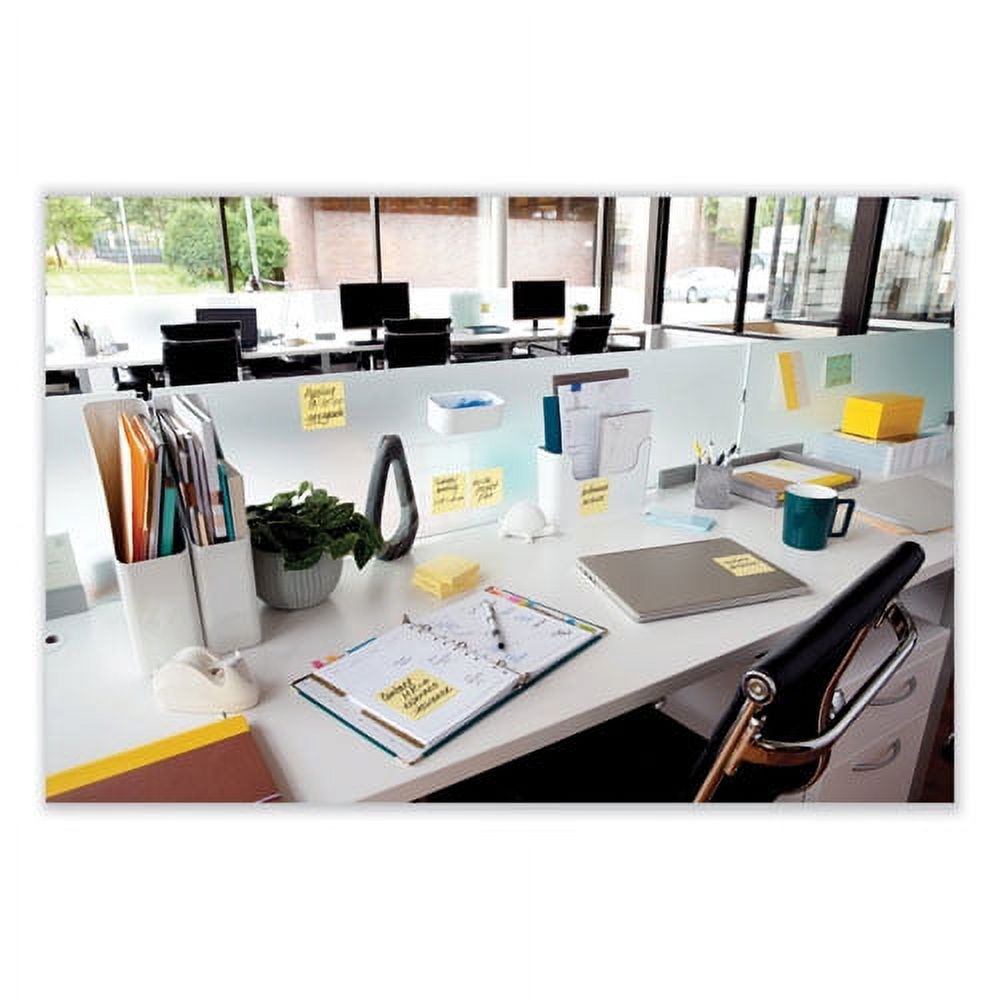 100% recycled paper super sticky notes, 3" x 3", canary yelow, 70 sheets/pad, 12 pads/pack | Bundle of 2 Packs
