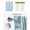 thumbnail image 6 of Blue Striped Coastal Tie Up Curtains for Kitchen Bathroom Bedroom Windows 45 Inch Length, Nautical Beach Starfish Shell Balloon Drape Curtains Shade Rod Pocket Drapery Curtain Panel, 42"x54", 6 of 7