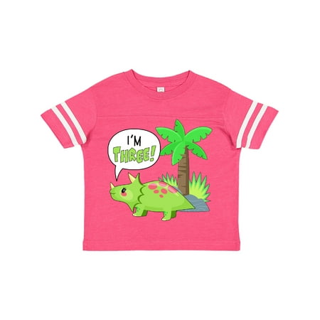 

Inktastic I m 3! Cute Dinosaur Birthday Triceratops Gift Toddler Boy or Toddler Girl T-Shirt