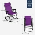 thumbnail image 4 of Best Choice Products Folding Outdoor Zero Gravity Rocking Lounge Chair w/ Headrest Pillow - Amethyst Purple, 4 of 9