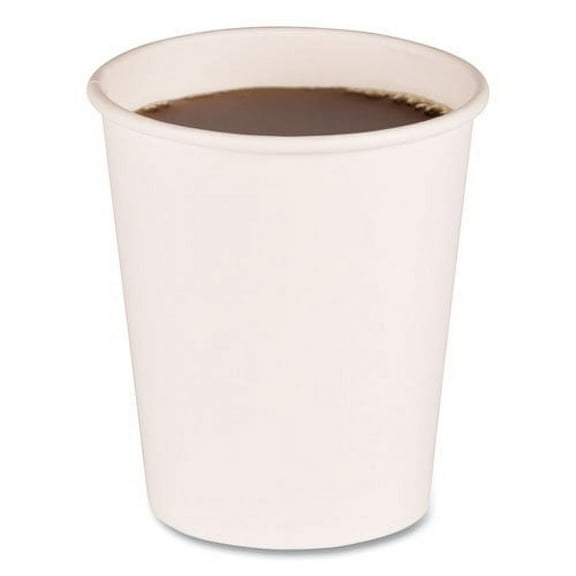 Paper Hot Cups, 8 Oz, White, 20 Cups/sleeve, 50 Sleeves/carton | Bundle of 5 Cartons