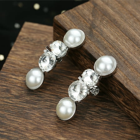Image of 2Pcs Multifunctional Shoe Clip With Pearl Rhinestones Elegant Shiny Shoe Accessories Suitable For High Heels Boots New