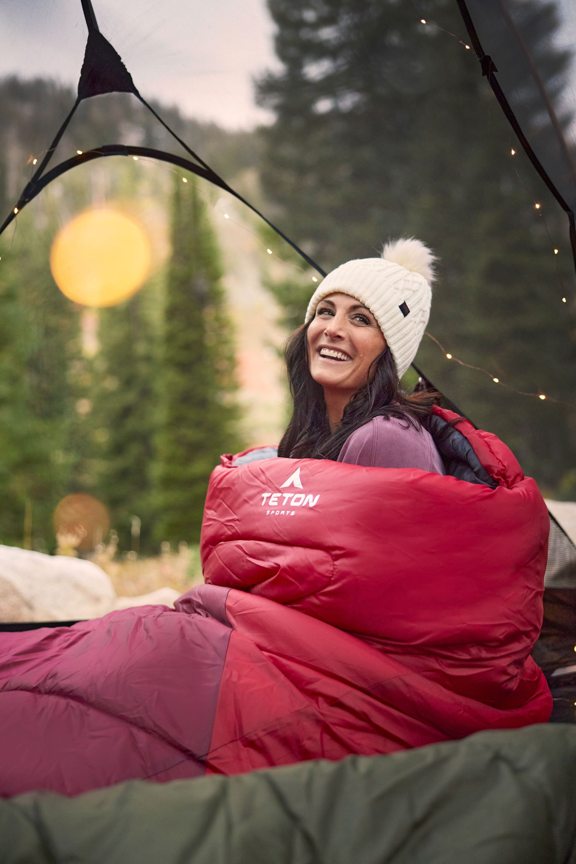 Teton Celsius XL 0°F Sleeping Bag – Cold‑Weather Oversized Sleeping Bag with Mummy Hood, Draft Tubes & Compression Sack, Fits Adults up to 6'6" – Ruby Red