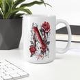 thumbnail image 3 of Initial Letter N Mug for Her, Personalized Floral Ceramic Cup 11oz 15oz for Daily Use, Custom Monogram Gift for Wife, Sister, Friend, Coworker, Mom from Daughter or Son, 3 of 6
