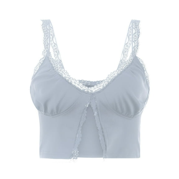 Aayomet Womens Summer Tops Women's Deep V Neck Slim Fitted Strap Crop Cami Tank Sleeveless Top,Gray M