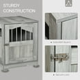 thumbnail image 4 of PawHut Furniture Style Dog Crate, Wooden End Table Pet Kennel with Lockable Door for Small Medium Dog Indoor Puppy Cage, Grey, 4 of 9