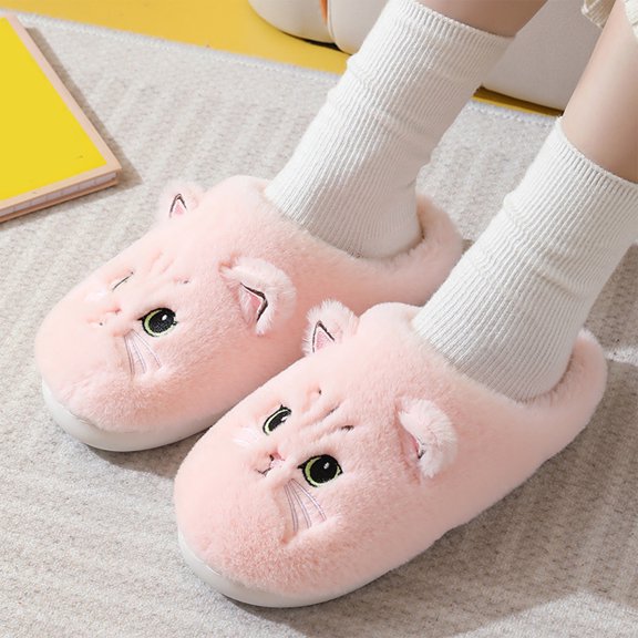 Weloille Women's Cute Slippers Warm Winter Slippers Soft Fleece Plush House Slippers Indoor Outdoor