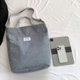thumbnail image 3 of Bolso de mano de pana para mujer, bolso cruzado de moda, bolso de viaje de invierno (gris), 3 of 9