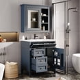 thumbnail image 4 of 30'' Bathroom Vanity with Top Sink, Modern Bathroom Storage Cabinet with 2 Drawers and a Tip-out Drawer, Freestanding Vanity Set with Mirror Cabinet, Single Sink Bathroom Vanity, 4 of 9