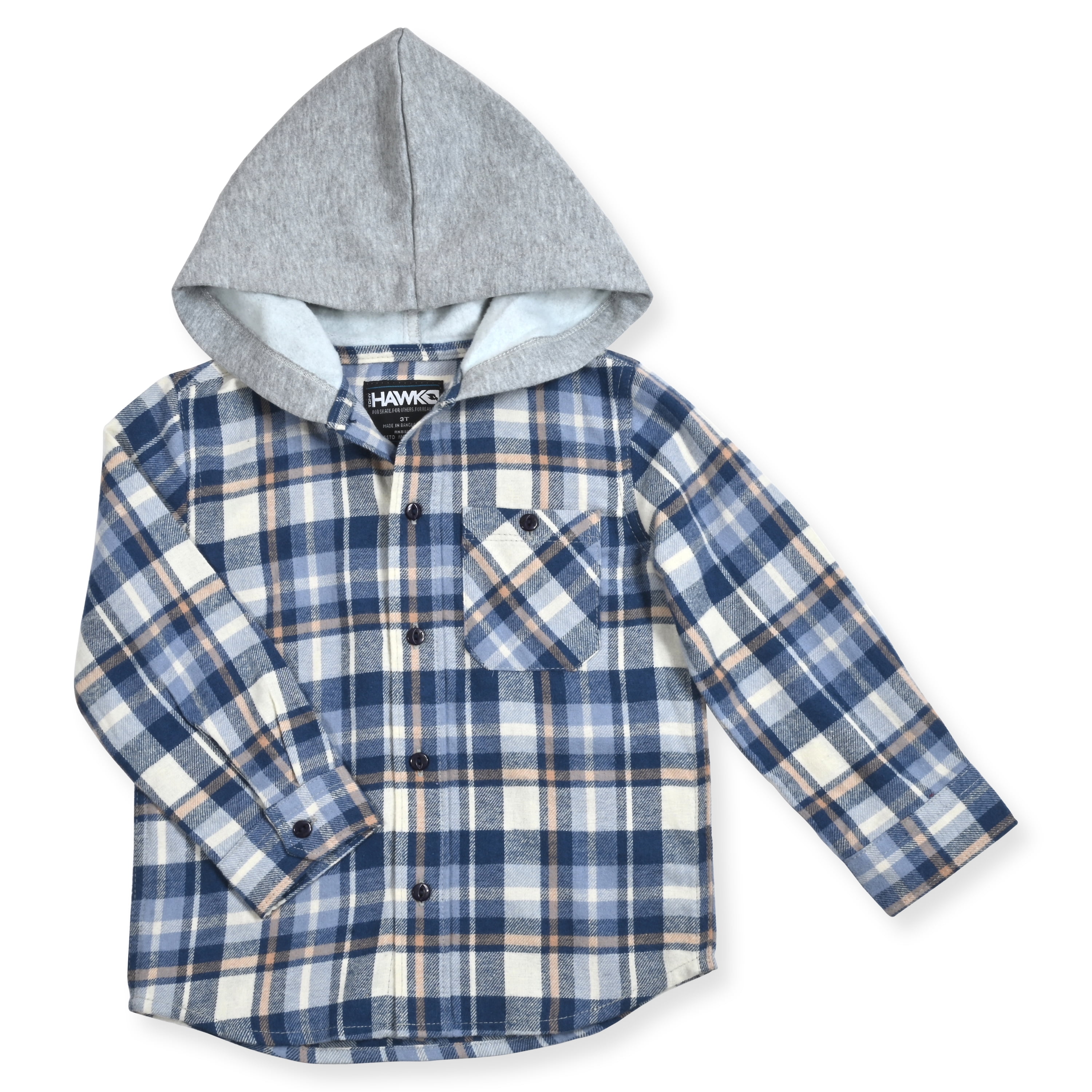 Tony Hawk Boys Hooded Flannel Shirt and Jogger Pant 2-Piece Outfit Set, Sizes 4-12
