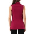 thumbnail image 4 of INSPIRE CHIC Women's Denim Vest Sleeveless Button Down Mid Length Casual Jean Vest S Dark Red, 4 of 7