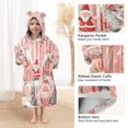 thumbnail image 3 of FORMRS Wearable Blanket Hoodie with Sleeves for Kids Cozy Flannel Sweatshirt, Light Pink Gingerbread Houses, 3 of 7