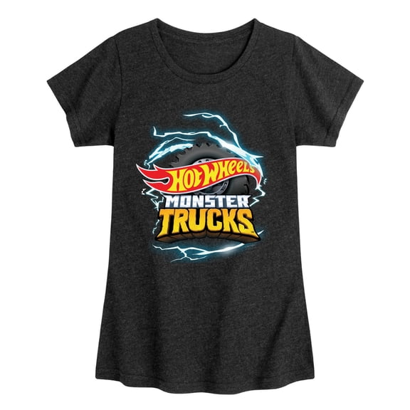 Hot Wheels - Monster Trucks Logo Fitted Short Sleeve Graphic T-Shirt
