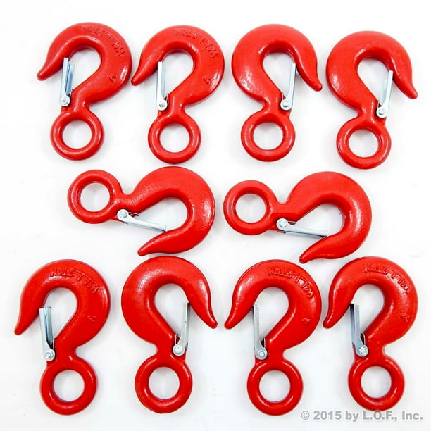 (10) Alloy Eye Shackle Hook with Latches 4,000lb
