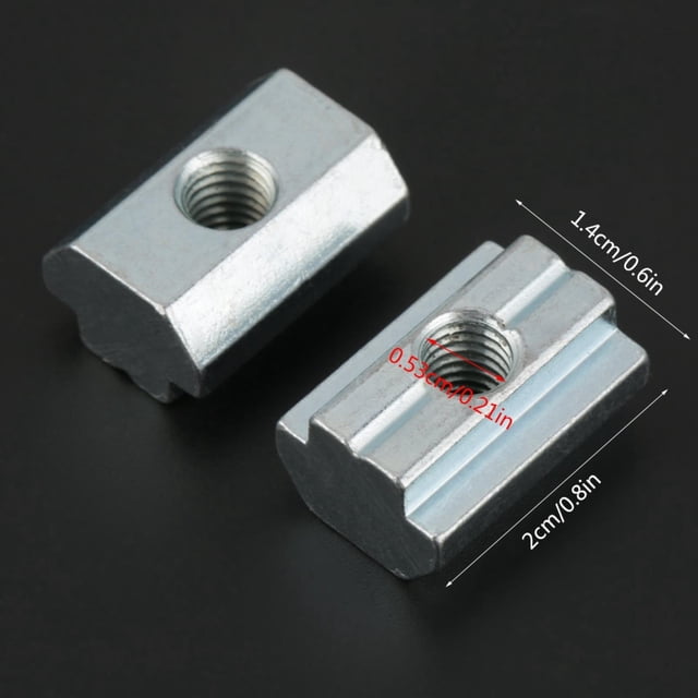 Carbon Steel Sliding T Slot Nut, 20pcs, Type 40 Aluminum Extrusion Profiles, Easy to Use, Convenient Connection