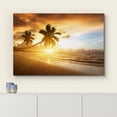thumbnail image 3 of wall26 Canvas Print Wall Art Palm Tree Duo with Sunset Beach Horizon Nature Wilderness Photography Modern Art Rustic Scenic Colorful Multicolor for Living Room, Bedroom, Office - 32"x48", 3 of 5