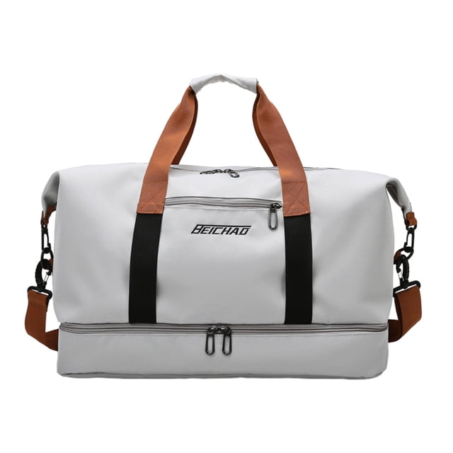 Multi-Compartment Travel Tote with Wet Pocket - Convertible Shoulder Bag for Students, Gym Enthusiasts & Weekend Camping Trips