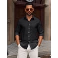 thumbnail image 6 of Youclos Men's Cotton Long Sleeve Casual Button-Down Shirt, Breathable Soft, 6 of 6
