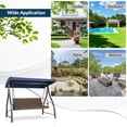 thumbnail image 3 of Aoodor 3-Seat Outdoor Rattan Patio Swing with Adjustable Brown Canopy, Quick-Dry Foam & Rust-Resistant Iron Frame, 3 of 10